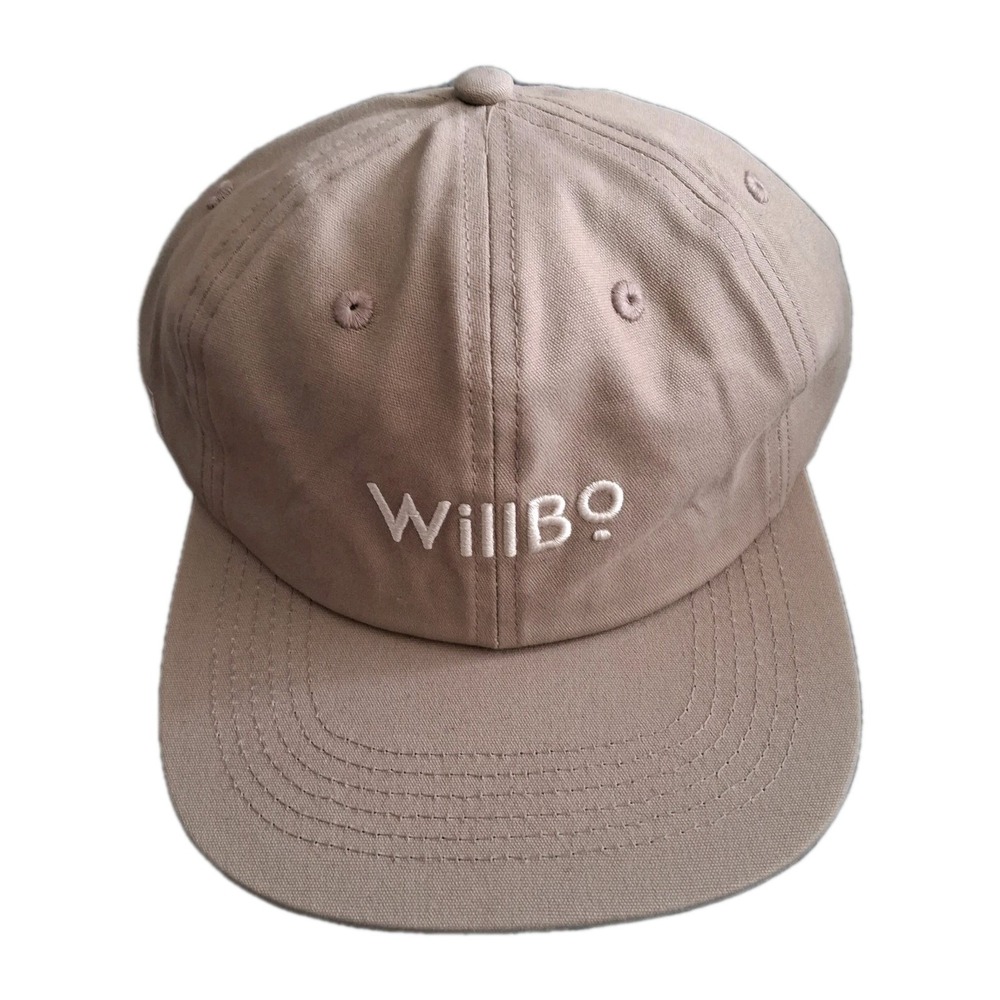 WILLBo Heritage W Logo Spell Out Cap‎ Brown Canvas Snapback Laguna Beach Calif.